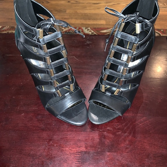 Enzo Angiolini Pump Heel Nehan Leather Lace Bootie - Picture 7 of 8